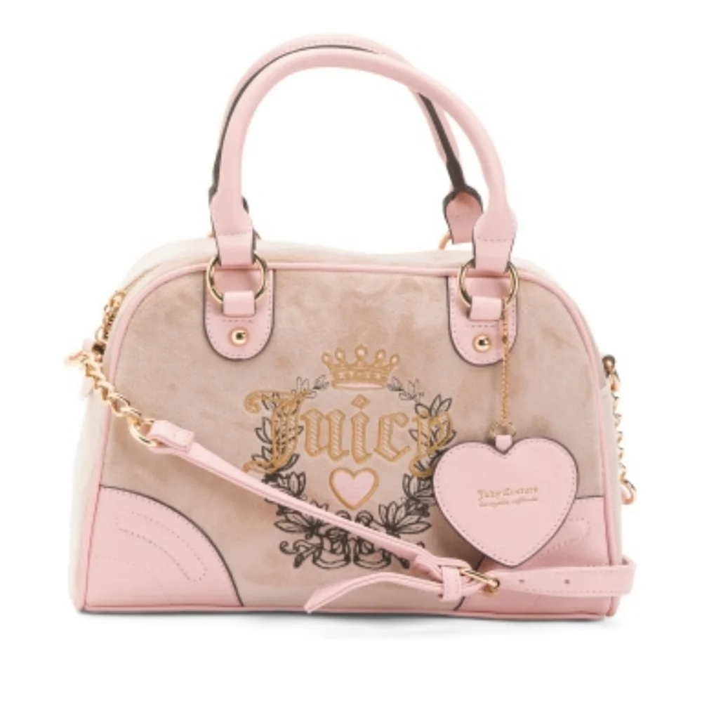 🩷▪️Juicy Couture▪️ Velour Heritage Cafe bowler bag